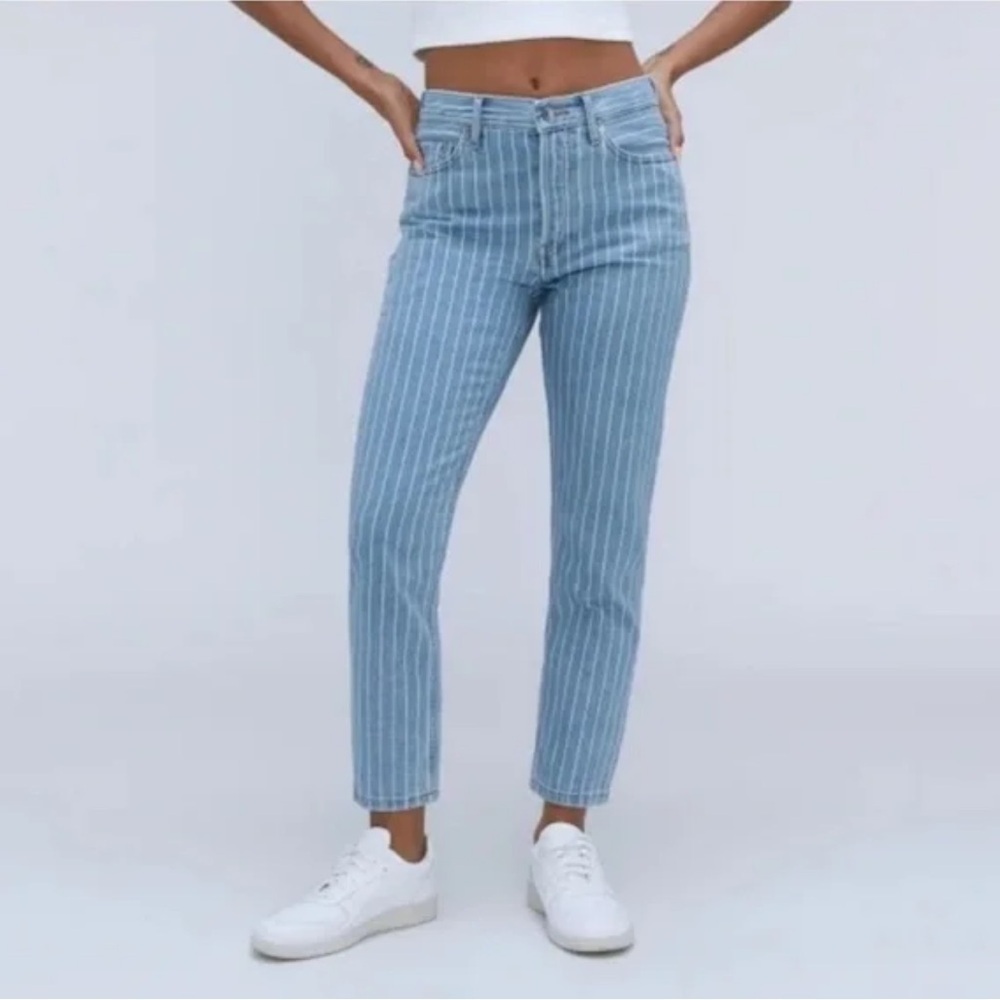 Everlane Women's Blue Cheeky Straight Ankle Jeans